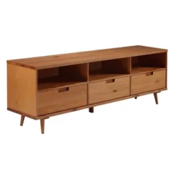 Cara 3 Drawer Mid-Century Modern 3 Drawer TV Stand For TVs Up To 80" - Saracina Home -Saracina Home GUEST 03065cb2 d563 4f37 956c bc1c12b2c653