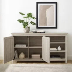 58" Diagonal Grooved Door Sideboard With Open Storage - Saracina Home 11 58" Diagonal Grooved Door Sideboard With Open Storage - Saracina Home -Saracina Home GUEST 04550eef a4a8 452e a5ce 387af7746eaf