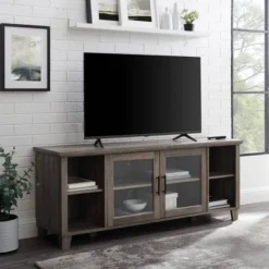 Rustic Transitional 2 Door TV Stand For TVs Up To 65" - Saracina Home