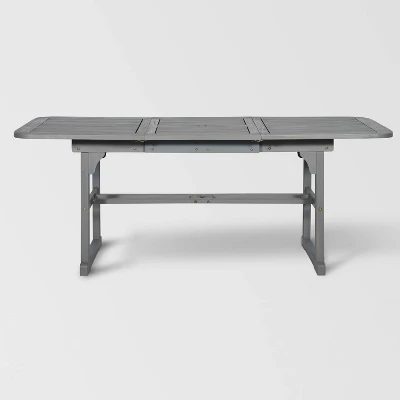 Ravenscroft Modern Boho Acacia Wood Slat Top Rectangle Extendable Outdoor Table - Saracina Home 3 Ravenscroft Modern Boho Acacia Wood Slat Top Rectangle Extendable Outdoor Table - Saracina Home