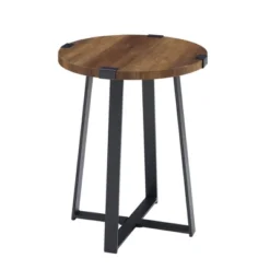 Wrightson Urban Industrial Faux Wrap Leg Round Side Table - Saracina Home -Saracina Home GUEST 10a274df fdc1 4838 a26b e97de3166e26