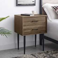 Ora Mid-Century Modern 2 Drawer Nightstand - Saracina Home -Saracina Home GUEST 115b5d28 bff2 432a 873d c9ae704d93cf