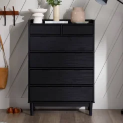 Mid-Century Modern Solid Wood 6 Drawer Vertical Dresser - Saracina Home 24 Mid-Century Modern Solid Wood 6 Drawer Vertical Dresser - Saracina Home -Saracina Home GUEST 115c6088 c4ad 45db bd8e 6472384b3638