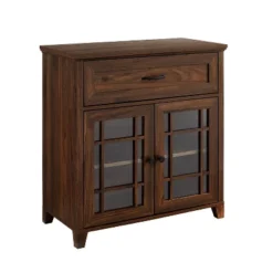 Transitional 2 Door Window Pane Accent Cabinet Dark Walnut - Saracina Home -Saracina Home GUEST 11b52eed 205e 443e 87ff b964fdb31758