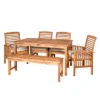 Ravenscroft 6pc Acacia Wood Patio Dining Set - Brown - Saracina Home -Saracina Home GUEST 137c471a 2562 4437 bb65 6d5afb58f905