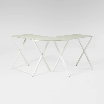 Modern Glass L Shaped Gaming Computer Desk White - Saracina Home 2 Modern Glass L Shaped Gaming Computer Desk White - Saracina Home
