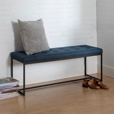 48" Upholstered Bench With Metal Base - Saracina Home 3 48" Upholstered Bench With Metal Base - Saracina Home