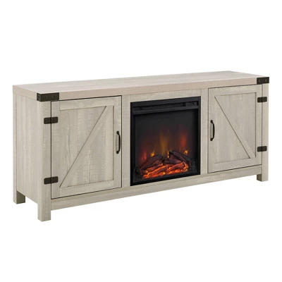 Clarabelle Double Door Farmhouse Electric Fireplace TV Stand For TVs Up To 65" - Saracina Home 11 Clarabelle Double Door Farmhouse Electric Fireplace TV Stand For TVs Up To 65" - Saracina Home - Image 9