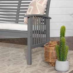 Ravenscroft Modern Boho Acacia Wood Slatted Outdoor Loveseat With Cushion - Saracina Home 24 Ravenscroft Modern Boho Acacia Wood Slatted Outdoor Loveseat With Cushion - Saracina Home -Saracina Home GUEST 2264c25c 6929 44e0 82fd ff36fdeadd35