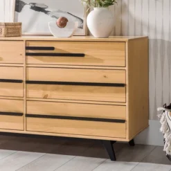 Modern 6 Drawer Double Dresser With Long Handles - Saracina Home -Saracina Home GUEST 2398d437 3c82 46a2 a321 290def367454