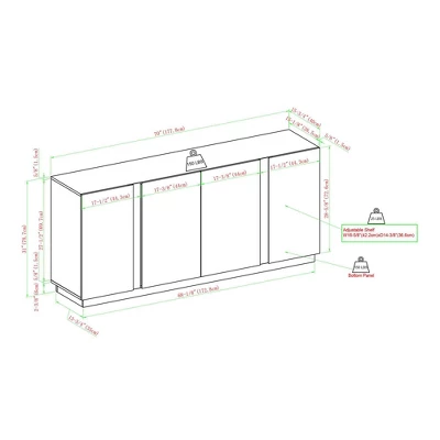 Contemporary Storage With 4 Doors Sideboard - Saracina Home 11 Contemporary Storage With 4 Doors Sideboard - Saracina Home - Image 9