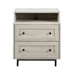 Transitional 2 Drawer Nightstand With USB Port - Saracina Home -Saracina Home GUEST 25945b3e 4823 49b8 a68b 0b3b259e20b4