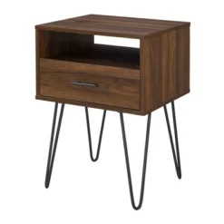 Amal Modern Single Drawer Hairpin Leg Nightstand - Saracina Home -Saracina Home GUEST 29a09a09 5302 4c18 9d20 3110a1c0cd5d