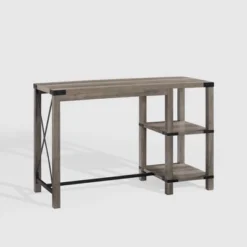 Rustic Farmhouse Metal X Kitchen Island With Shelves - Saracina Home -Saracina Home GUEST 2b42ded9 d42f 4390 a335 ef1844d5dc96