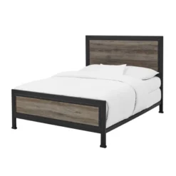 Queen Industrial Wood And Metal Bed - Saracina Home -Saracina Home GUEST 2d9a3d46 85c7 4581 8cdc 2bb40d4feaa9