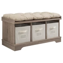 42" Upholstered Wood Entryway Bench With Storage - Saracina Home -Saracina Home GUEST 2e4527c1 2c36 43cf a91b afbef61b7a7a