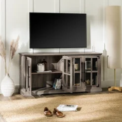 Avalene Modern Farmhouse 4 Door Glass Window Pane TV Stand For TVs Up To 65" - Saracina Home 37 Avalene Modern Farmhouse 4 Door Glass Window Pane TV Stand For TVs Up To 65" - Saracina Home -Saracina Home GUEST 2ece087c 5884 4a07 894b 4bf480cb0e26