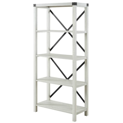 64" Sophie Industrial X Frame Bookshelf - Saracina Home 18 64" Sophie Industrial X Frame Bookshelf - Saracina Home - Image 16
