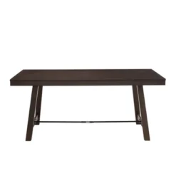 71" Tanya Modern Farmhouse Metal Stretcher Dining Table Dark Brown Oak - Saracina Home 8 71" Tanya Modern Farmhouse Metal Stretcher Dining Table Dark Brown Oak - Saracina Home -Saracina Home GUEST 318da050 abf9 4756 b1f1 bc601f9c5ee6