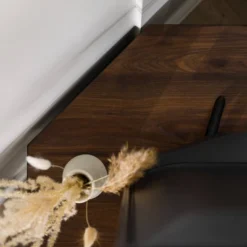 Contemporary Corner TV Stand For TVs Up To 55" Dark Walnut - Saracina Home -Saracina Home GUEST 3310b685 b3b6 407a 92d8 f4cd39d2fd0f