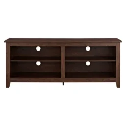 Transitional 4 Cubby Wood Open Storage TV Stand For TVs Up To 65"- Saracina Home -Saracina Home GUEST 35ddccd8 7420 4781 824a 55a3b4dec1bf