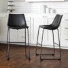 Set Of 2 Laslo Modern Upholstered Faux Leather Barstools - Saracina Home 1 Set Of 2 Laslo Modern Upholstered Faux Leather Barstools - Saracina Home -Saracina Home GUEST 38b0fae0 bed1 4d14 a05c 2f037f0e7836