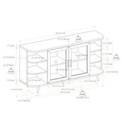 Mid-Century Modern Glass Double Door Curved Sideboard - Saracina Home -Saracina Home GUEST 3bc9d676 3c02 4615 ba58 619cf80bbb8d