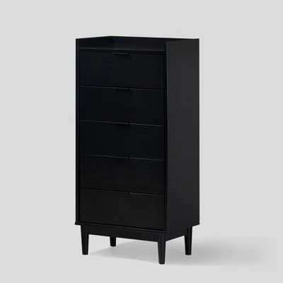 Mid-Century Modern Solid Wood 5 Drawer Chest Of Drawers - Saracina Home 7 Mid-Century Modern Solid Wood 5 Drawer Chest Of Drawers - Saracina Home - Image 5