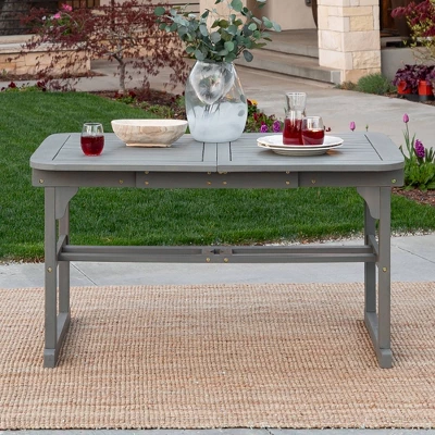 Ravenscroft Modern Boho Acacia Wood Slat Top Rectangle Extendable Outdoor Table - Saracina Home 8 Ravenscroft Modern Boho Acacia Wood Slat Top Rectangle Extendable Outdoor Table - Saracina Home - Image 6