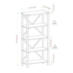 64" Sophie Industrial X Frame Bookshelf - Saracina Home 29 64" Sophie Industrial X Frame Bookshelf - Saracina Home -Saracina Home GUEST 4056ef5b a1ba 4723 8b3f 27d330c71048