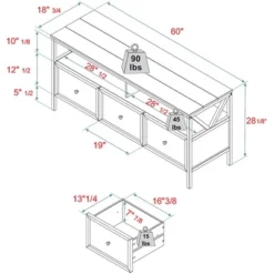Farmhouse 3 Drawer Wood TV Stand For TVs Up To 65" - Saracina Home 26 Farmhouse 3 Drawer Wood TV Stand For TVs Up To 65" - Saracina Home -Saracina Home GUEST 40d5f612 f4e7 48b3 8586 affcd4996633