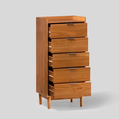 Mid-Century Modern Solid Wood 5 Drawer Chest Of Drawers - Saracina Home 15 Mid-Century Modern Solid Wood 5 Drawer Chest Of Drawers - Saracina Home - Image 13