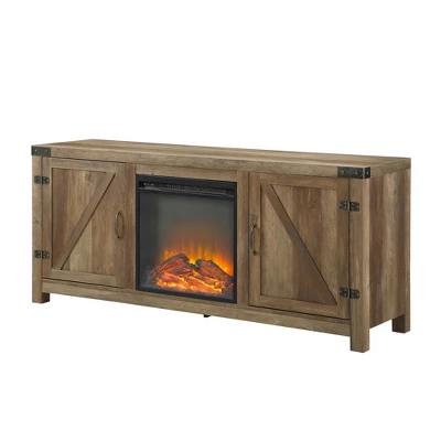 Clarabelle Double Door Farmhouse Electric Fireplace TV Stand For TVs Up To 65" - Saracina Home 10 Clarabelle Double Door Farmhouse Electric Fireplace TV Stand For TVs Up To 65" - Saracina Home - Image 8