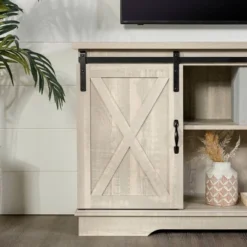 Modern Transitional Sliding Barndoor TV Stand For TVs Up To 65"- Saracina Home 25 Modern Transitional Sliding Barndoor TV Stand For TVs Up To 65"- Saracina Home -Saracina Home GUEST 45b08206 71d0 4c78 8e78 8a18f861410c