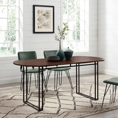71" Phyllis Modern Drop Leaf Dining Table Walnut - Saracina Home 7 71" Phyllis Modern Drop Leaf Dining Table Walnut - Saracina Home - Image 5
