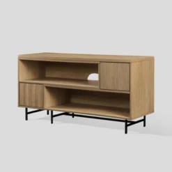 Modern Reeded Door Extendable TV Stand For TVs Up To 50" - Saracina Home -Saracina Home GUEST 477dbe29 17b9 4045 b470 35d21aade85d