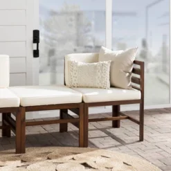 3pc Modular Acacia Wood Patio Chat Set With Cushions - Saracina Home 36 3pc Modular Acacia Wood Patio Chat Set With Cushions - Saracina Home -Saracina Home GUEST 48d10150 f089 44ef b82f af62ec51feb2