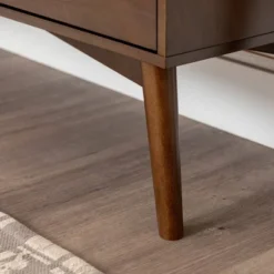 Mid-Century Modern With Closed Storage TV Stand For TVs Up To 58" Walnut - Saracina Home -Saracina Home GUEST 4b0d9520 1a28 4a26 9c33 e0fd064371d2