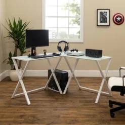 Modern Glass L Shaped Gaming Computer Desk White - Saracina Home 10 Modern Glass L Shaped Gaming Computer Desk White - Saracina Home -Saracina Home GUEST 4d44eb20 12e3 40bb 97f6 4e81c97ce684