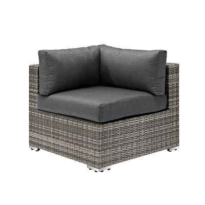 4pc Metal Multi-Shade Rattan Sectional - Gray - Saracina Home 6 4pc Metal Multi-Shade Rattan Sectional - Gray - Saracina Home - Image 4