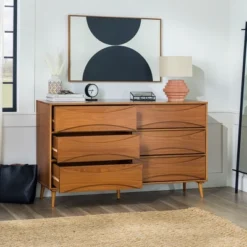 Mid-Century Modern Contoured 6 Drawer Dresser - Saracina Home -Saracina Home GUEST 4f9f1d1c 1d30 433d abee ec047232182c