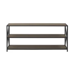 Modern Industrial X Frame Metal And Wood Media Bookshelf - Saracina Home -Saracina Home GUEST 52d1ce23 f80a 4dab 81ca ab7e5e208a8c