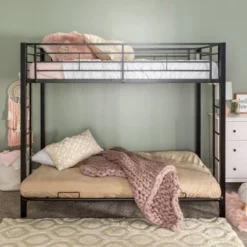 Twin Over Futon Analise Metal Bunk Bed Black - Saracina Home 12 Twin Over Futon Analise Metal Bunk Bed Black - Saracina Home -Saracina Home GUEST 561bd3db cee9 44eb b8a5 0f2ff86da729
