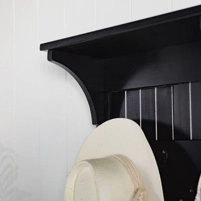 Waylon Rustic Farmhouse Solid Wood Tall Hall Tree - Saracina Home 5 Waylon Rustic Farmhouse Solid Wood Tall Hall Tree - Saracina Home - Image 3