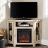 Glass Door Electric Fireplace Corner TV Stand For TVs Up To 50" - Saracina Home -Saracina Home GUEST 5689474c 8295 4070 b193 dae9da471d51