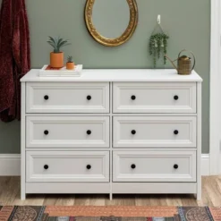 Classic 6 Drawer Groove Dresser White - Saracina Home -Saracina Home GUEST 5691fed4 cd54 4392 b454 4199622939a7