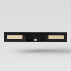 Modern Boho Floating TV Stand For TVs Up To 65" With Rattan Doors - Saracina Home -Saracina Home GUEST 5c5da2f8 f207 45f0 8aa1 950d825c82f9