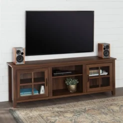 Tasi Glass Door Console TV Stand For TVs Up To 80" - Saracina Home -Saracina Home GUEST 5df2eb10 a430 4013 a951 9057a4d84029