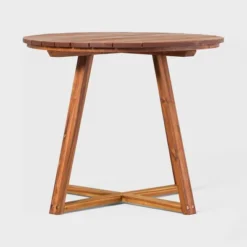 Saracina Home 36" Modern Acacia Slatted Round Outdoor Dining Table -Saracina Home GUEST 5eed473a 17d8 4ae1 95b0 aa8fa8fb2113