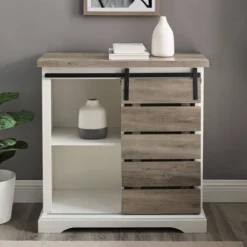 Tertia Modern Transitional Accent Cabinet With Sliding Plank Door - Saracina Home -Saracina Home GUEST 60839e3e 938c 4f37 a473 54180beeabf7